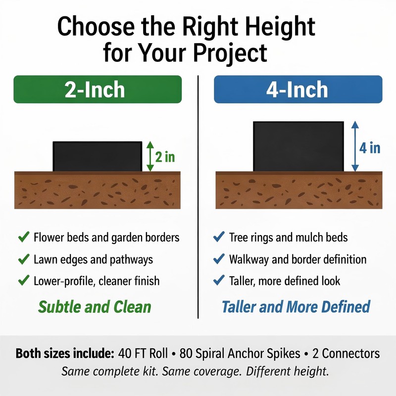 BABL LIFE Landscape Edging Kit, 40 FT x 2 Inch,