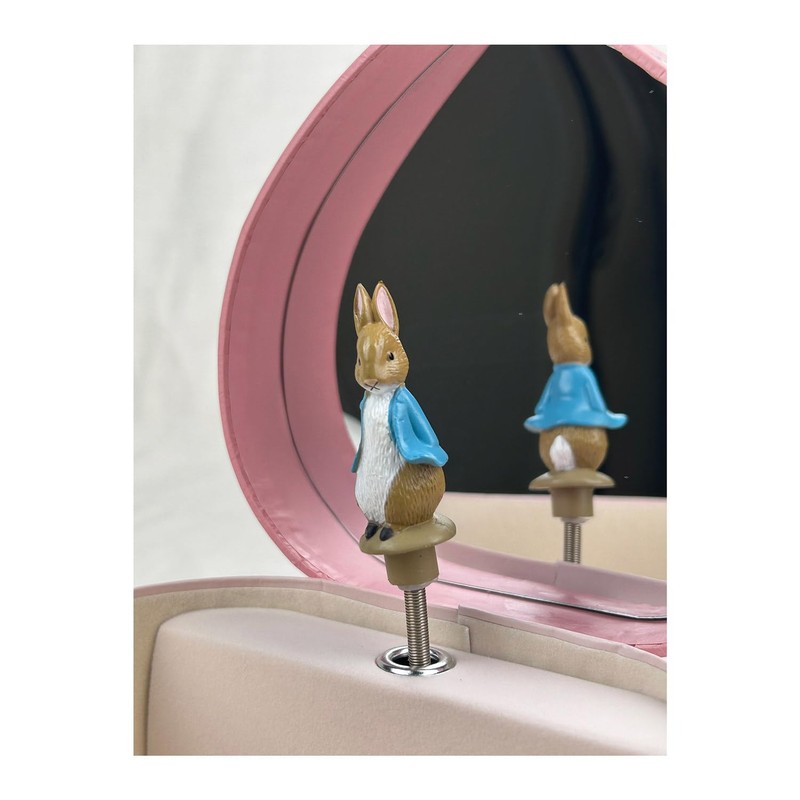TROUSSELIER 6260387 Peter Rabbit Heart Shaped Pink Music Box for