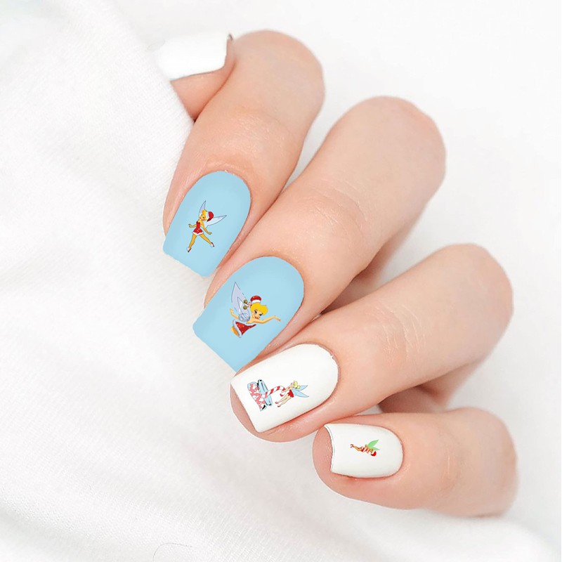 Tink Christmas Clear Water-Slide Nail Designs