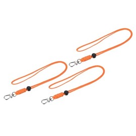 YOKIVE 3 Pcs Paracord Lanyard with Clasps, Necklace Keychain Cord Metal Hooks Straps | Great for Home Keys, ID Cards, Badge Holders (Orange, 19-Inch)