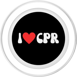 I Love CPR! Funny EKG Heartbeat First Aid Trainer PopSockets PopGrip for MagSafe