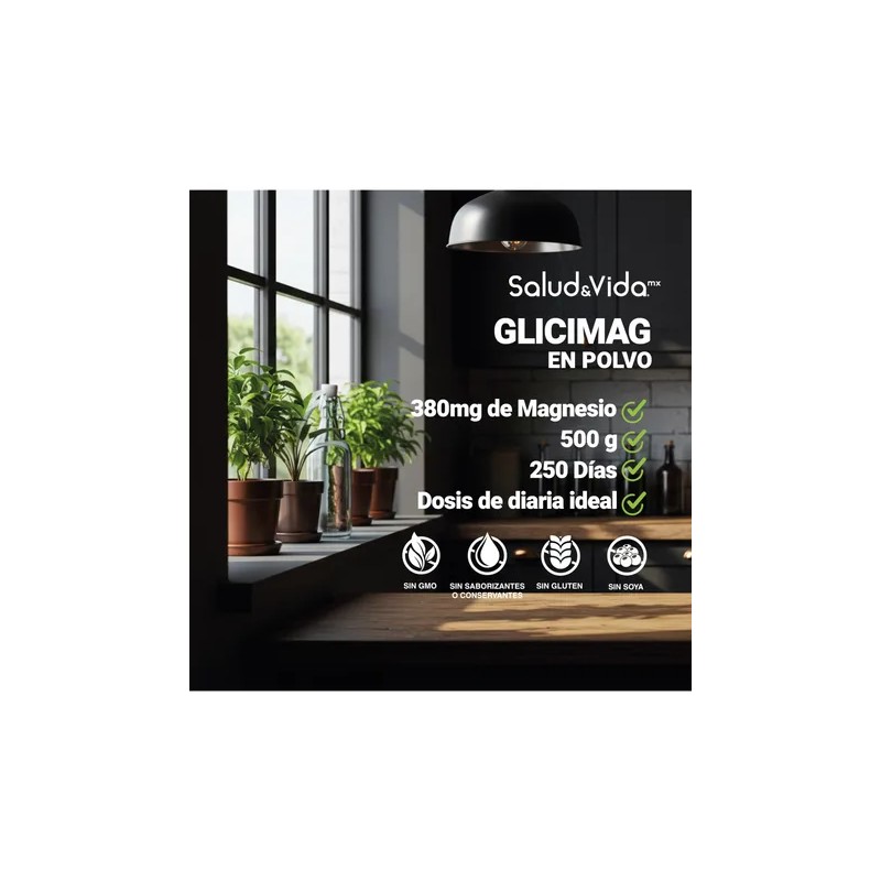 Glicinato De Magnesio En Polvo - 500 Gramos - S&v