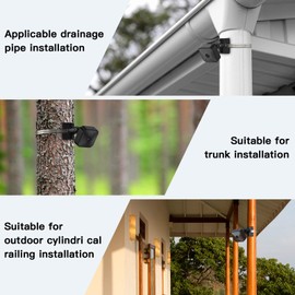 360° Camera Mount for Blink Mini / XT2 / Indoor/Outdoor with 4x Adjustable Pipe Clamp (Diameter 1.9-7.8 Inches) - Outdoor and Indoor Applications Blink Surveillance Camera Holder Column Water Pipe