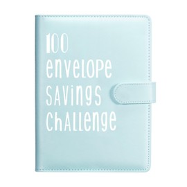 Budget Planner German A5 Budget Binder Money Organiser Ring Binder Financial Planner Saving Folder 100 Envelope Challenge Binder, Cash Stuffing Starter Set (Blue)