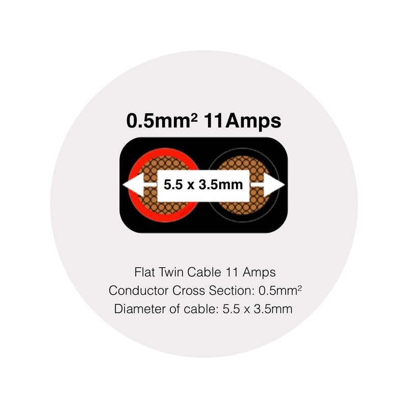 Automotive Flat Twin 2 Core Cable 12V/24V Thin Wall Wire