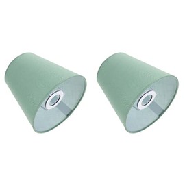 Uonlytech 2pcs Linen Lamp Shade Modern Light E14 Chandelier Shade Vintage Drum Lamp Shade Green Lampshades for Table Lamp Floor Lamp