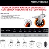 DOGOTULS ZF5197 Rodaja de PVC Naranja Giratoria con Espiga Roscada