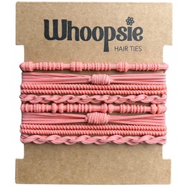 Whoopsie Pink Tie Bracelets, Hair Ties with Purpose, Elastic Hair Ties for Normal, Thick & Thin Hair, Doubles as Stylish Bracelet