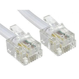 Premium ADSL/Fibre Broadband Cable - Premium Quality/Gold Plated Contact Pins/High Speed/Router or Modem to RJ11 Phone Socket or Microfilter for use with ADSL/FTTC/Fibre (5m, White)