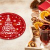 16PCS Christmas Paper Plates 18cm,Disposable Paper Plates 7 inch Red