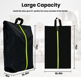 JOMAILIEEL Shoe Travel Bags for Packing, Portable Shoe Bag for Travel with Water-Resistant Zipper, Mesh and Solid Black Styles Available, Durable Shoe Storage Organizer with Handle for Men and Women