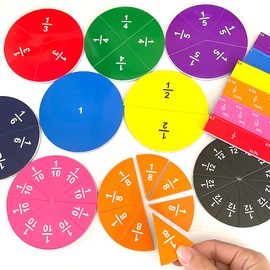 Lachilly 102 pcs Magnetic Fraction Set Colored Tiles and Circles Fraction Manipulatives for Elementary School Fraction Magnets & Resources