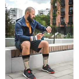 Tipi Toe Men's 12 Pairs Mystical Mosaic Shapes and Shades in Blue Violet Grey Black Green Soft Cotton Blend Colorful Funky Gift Box Dress Socks, CMC03-T1