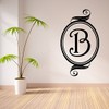 Swirl Frame Monogram - B Wall Decals Stickers, Black, 15"
