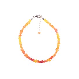 Natural Yellow Sapphire Raw Bracelet for Women, Rough Gemstone, September Birthstone, Healing Stones, Gorgeous Jewelry, Chakra Bangle Bracelet, 925 Sterling Silver 8 inch(yellow sapphire)