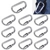 WADY Clips de Mosquetón, 10 Piezas Mosquetón Resistente con Bloqueo