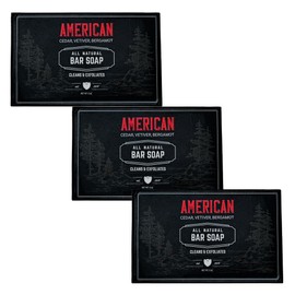 Live Bearded: All-Natural Bar Soap For Men, 3-Pack of 5 oz. Bars, Made in the USA - Exfoliates, Moisturizes - Bamboo, Charcoal, Pumice, Coconut, Avocado, and Argan Oils - American Scent