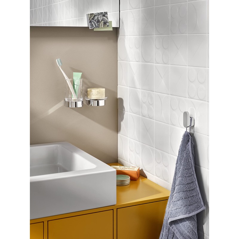 EMCO Flow Wall Mounted Hook Practical Metal Towel Rail High