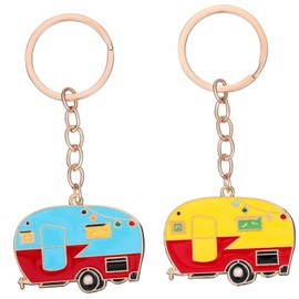 Beavorty 2 Pcs Cute Cartoon Rv Keychains Unique Handbag Pendant Charms Lightweight Hanging Pendants for Backpack Purse present for Rv Enthusiasts Travelers