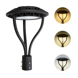 LED Post Top Pole Lights with Dusk to Dawn Photocell, 80W-100W-120W-150W Power Selectable, 3000K-4000K-5000K 3 Color Tunable, LED Garden Area Lights for Pathway IP65 Waterproof