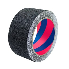 Duccinp Black Anti Slip Tape with Bright Grip Stripes 2 Inch x 33 Feet Waterproof Hazard Caution Warning Tape for Outdoor Stairs, Step Treads, Ramp, Skateboard