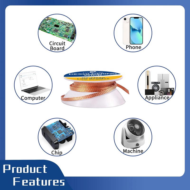 No Clean Soldering Flux Paste & Solder Wick, Desoldering Wick