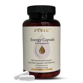 Purermama Energy Vitamins Capsules | Advanced Supplement for Pregnancy, Breastfeeding & Postnatal Care | Beetroot, Iron, B12, Vitamin C, Folate for Mild Anemia | Promotes Blood Flow - 30 Capsules