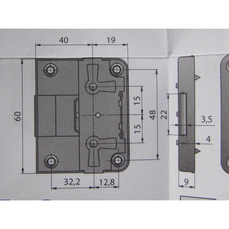HKB® Nutbeard Screw-On Lock, Backset 40 mm, Keyed Alike 1