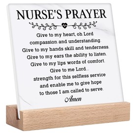 Nurse's Prayer Sign - Nurse Office Desk Decor, Nursing Graduation Gifts for Women, Nurses Week Table Decorations Plaque Signs