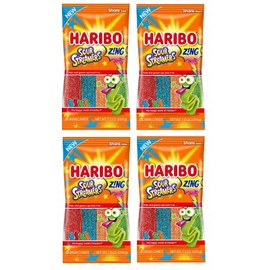 Haribo Gummi Candy, Z!NG Sour Streamers, 7.2 ounce (Pack of 4)