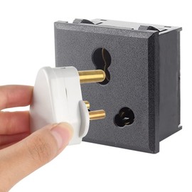 FOROREH 10Pcs 5A Pin Plugs, 3-Pin Mains Plug Adaptor, White 3 Pin Lighting Plugs for Stage Lighting Lamp, Flood Lights, Spotlights, Landscape Lights