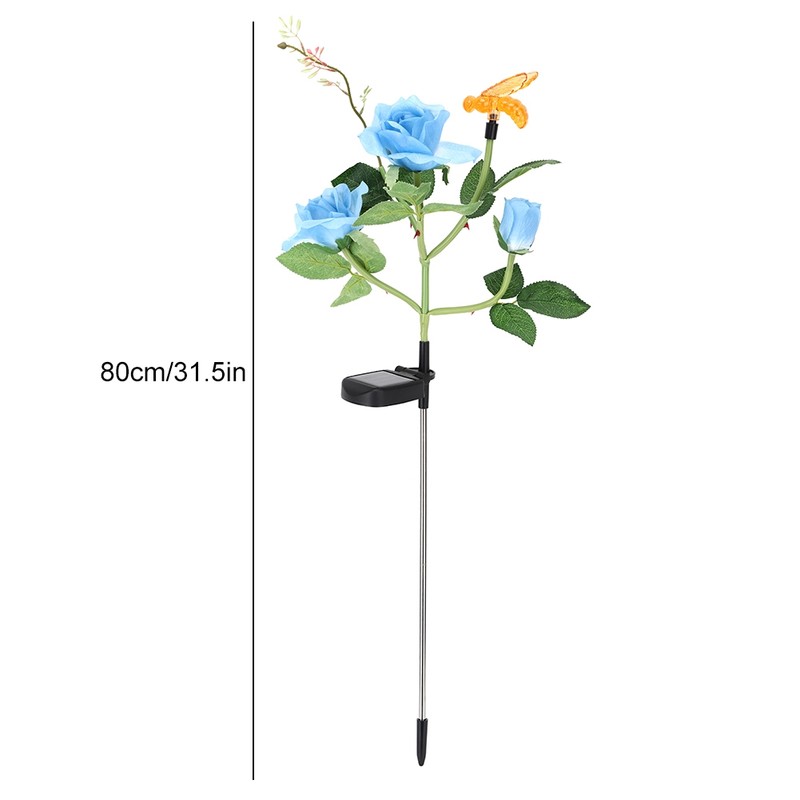 Outdoor Solar Powered LED Light Rose Flower Simulation Bee Lamp