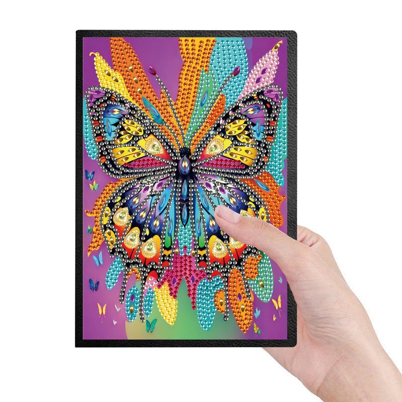 DCIDBEI 2 Pack Diamond Painting Notebook Butterfly A5 Blank Diamond