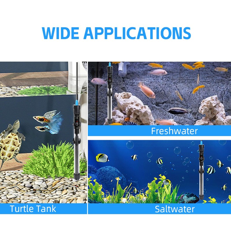 AQUANEAT Aquarium Heater, 50W Fish Tank Heater, Adjustable Submersible Water
