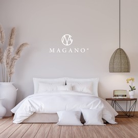 MAGANO® Luxury Cushion Cover 50 x 70 cm, Grey, Bamboo & Cotton Satin, 400 TC Premium Quality, Hypoallergenic and Climate Regulating, 5 cm Raised Seam, Pillowcase 50 x 70 cm, Dark Grey