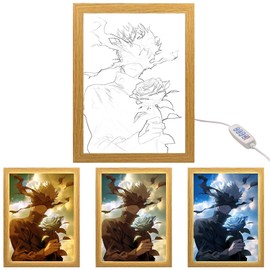 MeYuxg Jujutsu Kaisen Creative Decorative Painting, LED Picture Frame, Gojo Satoru, Illuminated Picture Frame, Brightness Adjustable, Wall Decoration for Home, Style 3