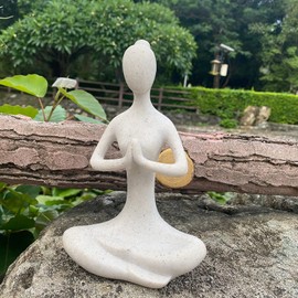 Echainstar Yoga Figure Figurine Ornament for Home, Zen Buddhist Namaste Yoga Statue Sculpture Indoor & Outdoor Decor for Birthday Mothers Day