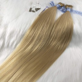 GOOFIT Nano Tip Hair Extensions Nano Beads Human Hair Remy Hair Nano Ring - 1g/s, 50s/pack - (22" #24 Gold Blonde)