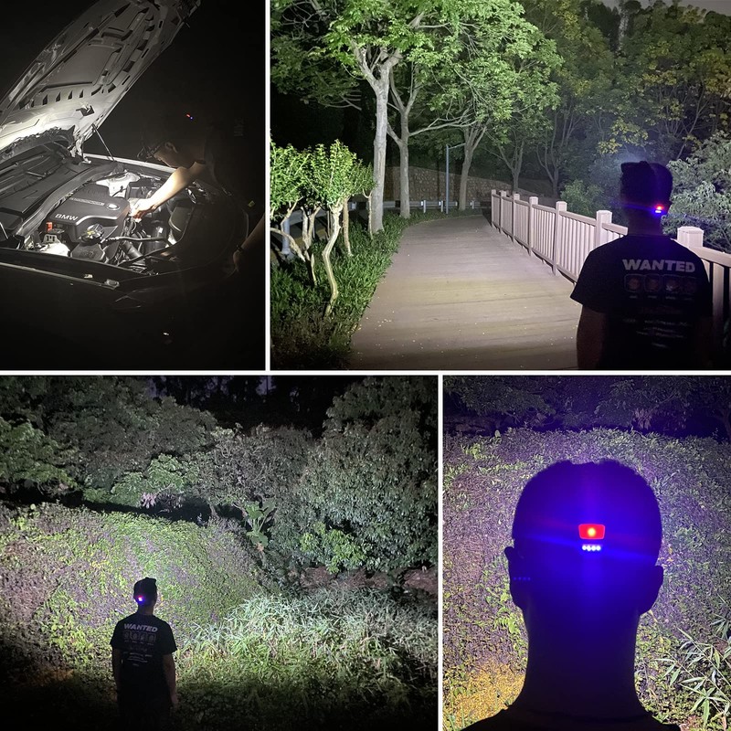 DARKBEAM Hard hat Headlamp COB LED Floodlight with Red Light