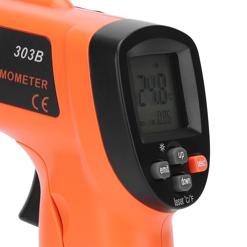 Industrial Infrared Thermometer Plastic Temperature Meter Detector Measuring Instrument