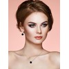 Qinpan Gold Plated Five Leaf Clover Necklace and Dangle Earrings