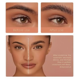 Waterproof Eyebrow Gel & Brow Pomade Kit with Dual-Ended Brush - Smudgeproof, Long-Lasting 3D Eyebrow Gel Brown | Quick-Dry, Oil-Free, 12H Wear for Defined Brows