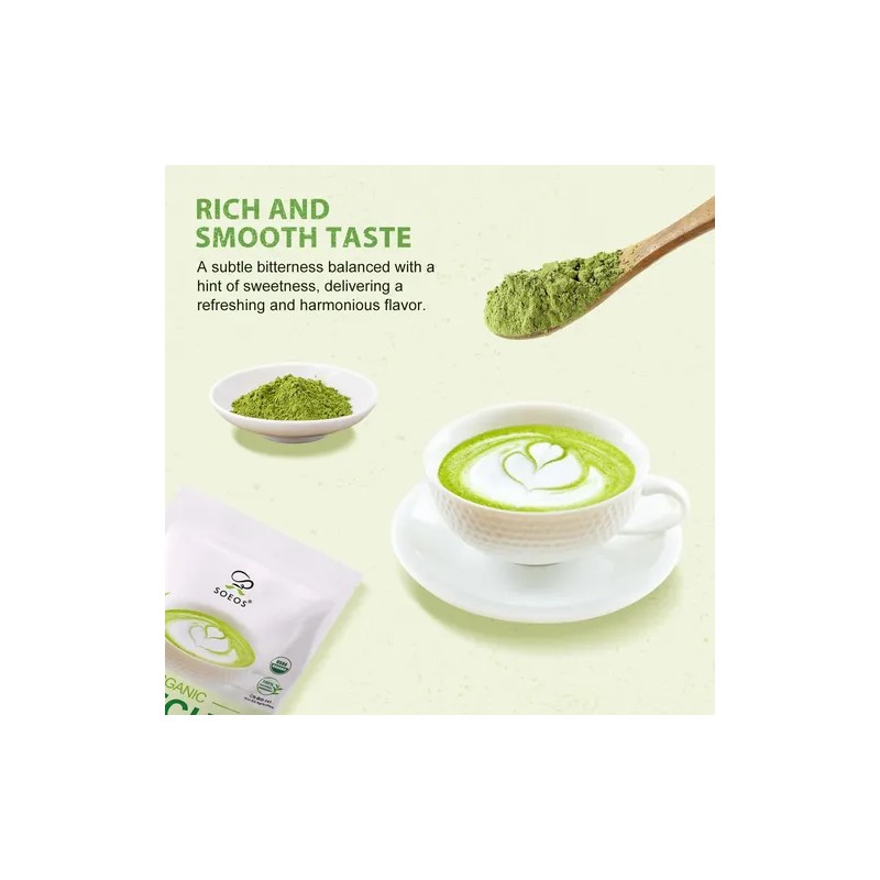 Soeos Matcha Orgánico En Polvo Soeos, 113 G (2 Paquetes)