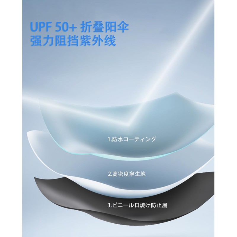 Folding Umbrella, UV Protection 6 Ribs Umbrella, Light Shielding and
