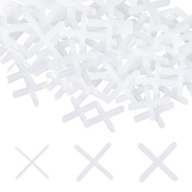 1500 PCS Tile Spacers, 2mm/3mm/5mm Cross Shaped Gasket Plastic Cross Spacer Slab Spacers Tiling Tools Ceramic for Tile Installation Tile Fixing Mat (White)