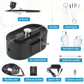 SWAWIS Airbrush Set Airbrush Gun Set 40 PSI Multifunctional Dual Action Airbrush Set with Airbrush Gun Compressor Hose, Portable Air Brush Set for Makeup Art Crafts Model Decoration