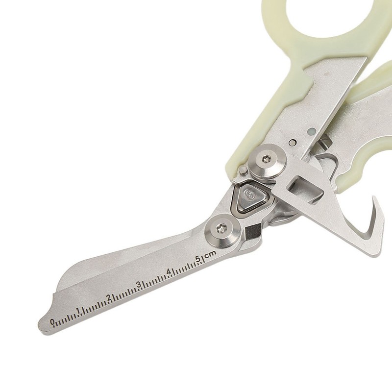 Emergency Response Shears Stainless Steel Luminous Multifunctional Foldable Scissors Pliers