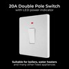 BG Electrical Single Wall Switch with LED Power Indicator, Double