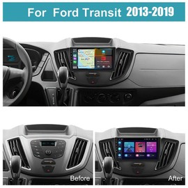 9'' Android 13.0 Car Radio Stereo for Ford Transit Tourneo Custom 2013-2019 Touchscreen Double Din with Carplay Android Auto GPS Navigation Bluetooth AHD Backup Camera Mic [2+32G]