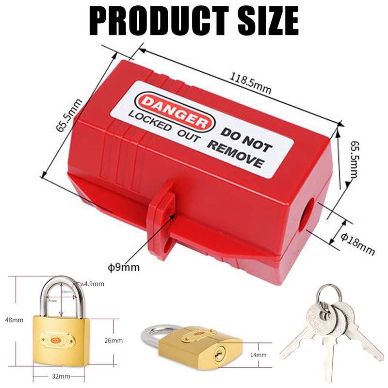 Washing Machine Plug Lock, Power Plug Protection Box with Padlock,